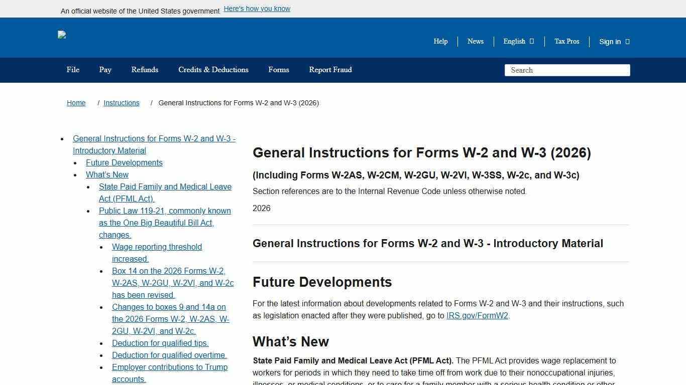 General Instructions for Forms W-2 and W-3 (2026) Internal Revenue Service